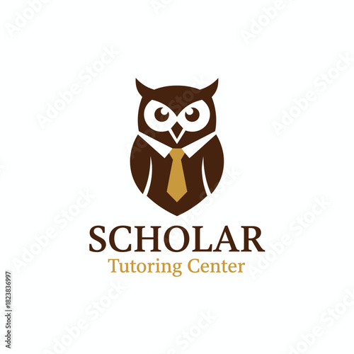 A smart, professional owl wearing a tie, symbolizing wisdom, guidance, and learning, representing a trustworthy and dedicated tutoring center for students.