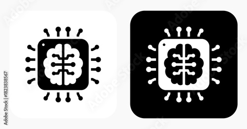 Neural Processor black and white icon