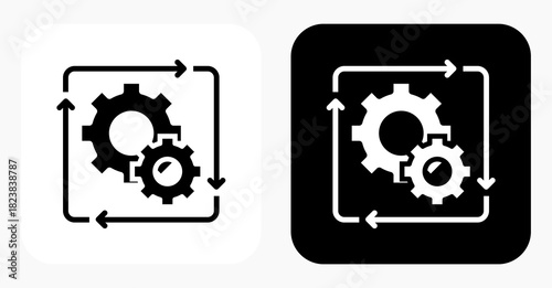 Workflow Automation black and white icon