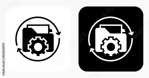 Auto Processing black and white icon