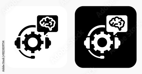 Support Agent black and white icon