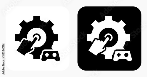 System Control black and white icon