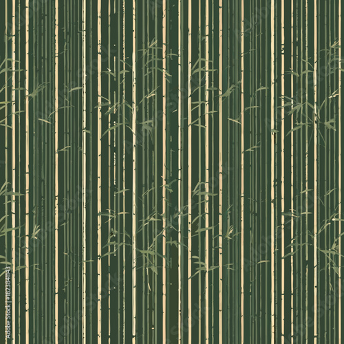 Abstract Vertical Lines A Textured Green and White Composition.