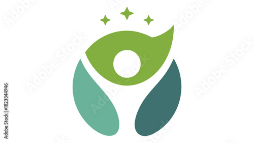 Green healthy human growth icon
