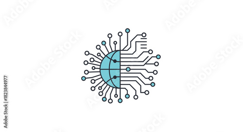 Global Technology Network Connecting the World, High-Tech Cyber Solutions, Modern Digital Transformation, AI Neural Network, Stunning Tech Illustration