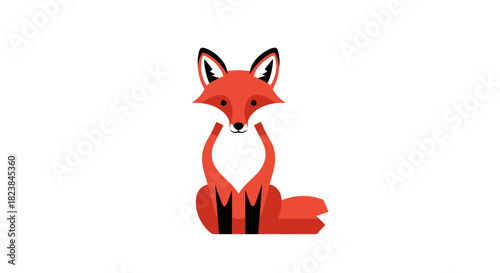 Charming fox illustration with a modern, geometric style, perfect for branding, children's books, or nature-themed designs, creating a playful, whimsical feel