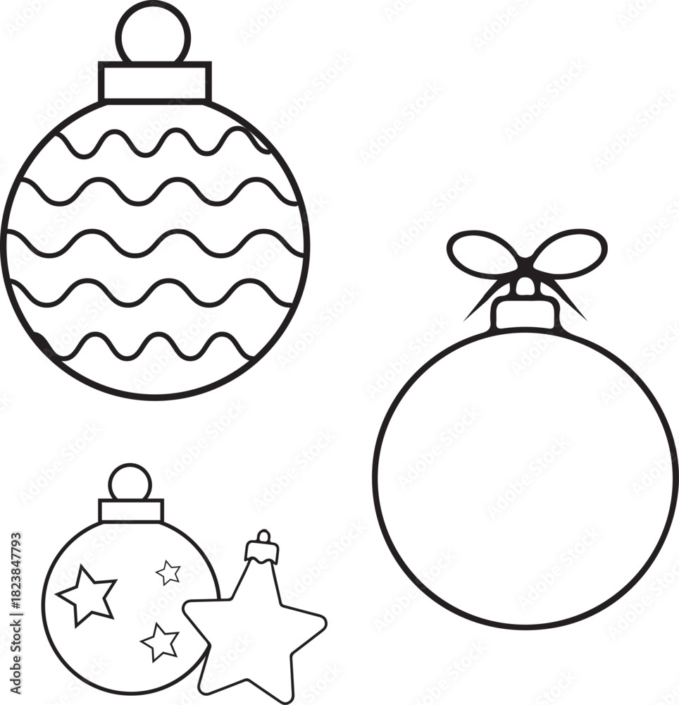 Obraz premium set of christmas balls ,christmas balls set ,christmas, ball, decoration, holiday, xmas, celebration, ornament, glass, sphere, bauble, vector, illustration, december, snowflake, year, design, season, 