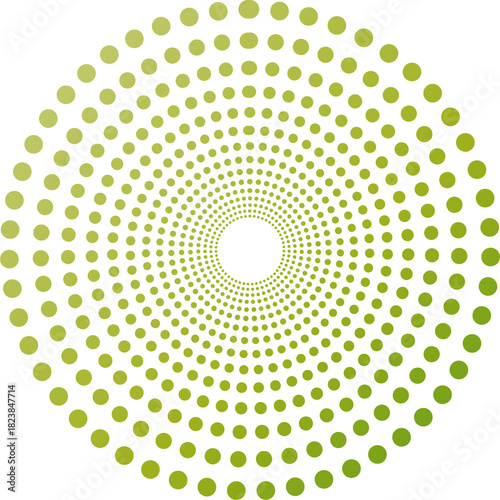 Green abstract circular dot background