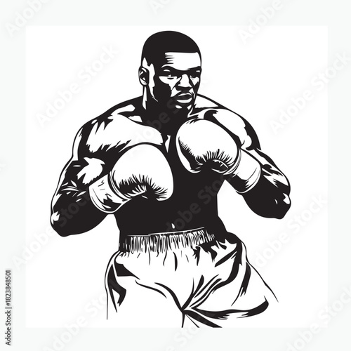 illustration of a boxer in action
