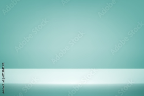 Empty Blue studio background. Empty Room Studio with table. Space for selling products, backdrop, wallpaper, background, text. Gradient table. Vector illustration.