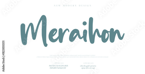 Merraihon Sports minimal tech font letter set. Luxury vector typeface for company. Modern gaming fonts logo design.