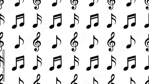 Seamless pattern of music notes vector illustration for background wallpaper and textile design isolated on white
