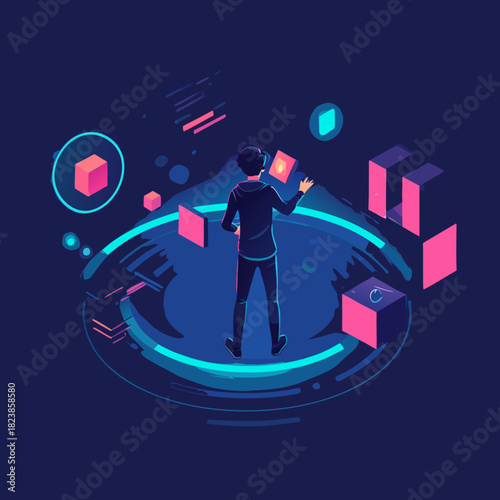 Stylized Fox Illustration with Geometric Shapes and Modern Design Elements.