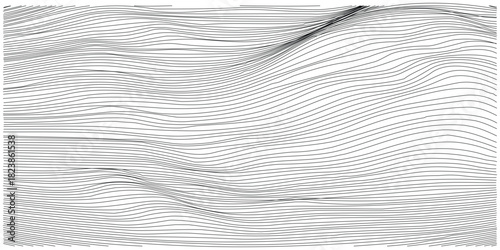 Continuous Flow Line Art Texture Creating Large, Smooth, Undulating Waveforms