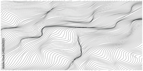 Extreme Density Thick Contour Line Pattern Creating Deepest 3D Volume and Folds