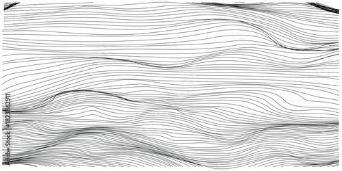 Sparse Thick Line Art Pattern with Pronounced Large-Scale Wavy Undulations