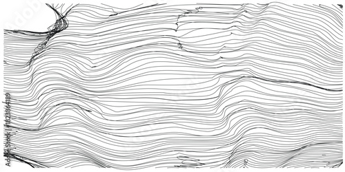 Dense Wavy Line Texture Simulating Compressed Fabric Folds and Intricate Detail