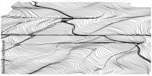 Abstract Wavy Horizontal Line Pattern Vector with Tight, Organic Flow Texture