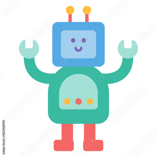 귀여운 안테나 로보트 일러스트