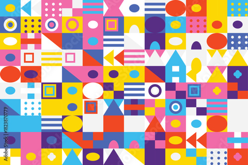 Colorful Geometric Abstraction A Vibrant Composition of Shapes and Forms