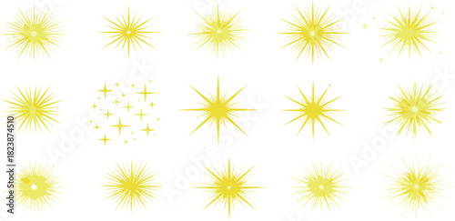 Sparkle and Shine A Collection of Golden Burst Star Illustrations for Creative Projects