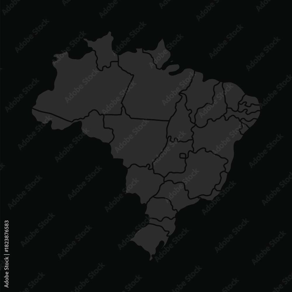 Obraz premium brazil map on black background