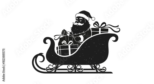 Santa Claus Delivering Gifts in His Sleigh on Christmas Eve A Festive Illustration