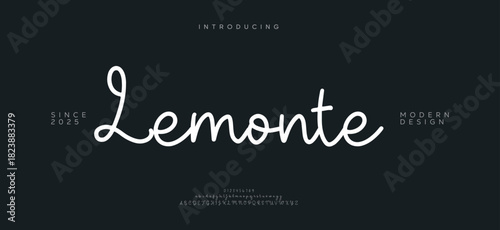 Abstract Fashion font alphabet. Minimal modern urban fonts for logo, brand etc. Typography typeface uppercase lowercase and number. vector illustration