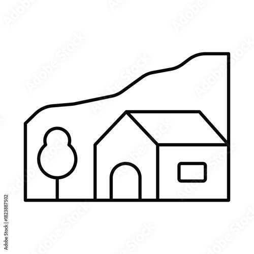 Cottage Vector icon which can easily modify or edit