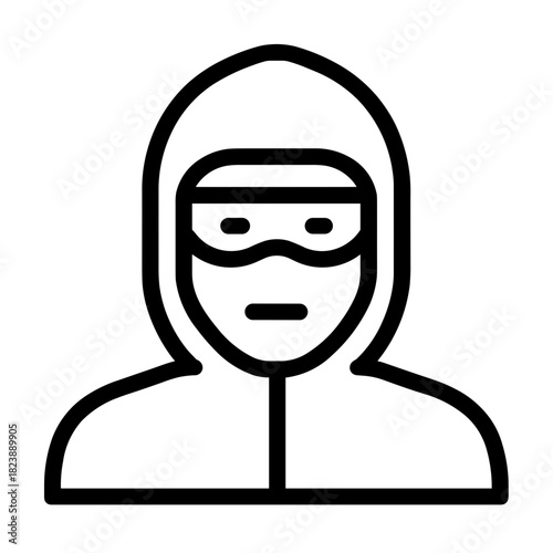 Minimalist hacker digital silhouette icon