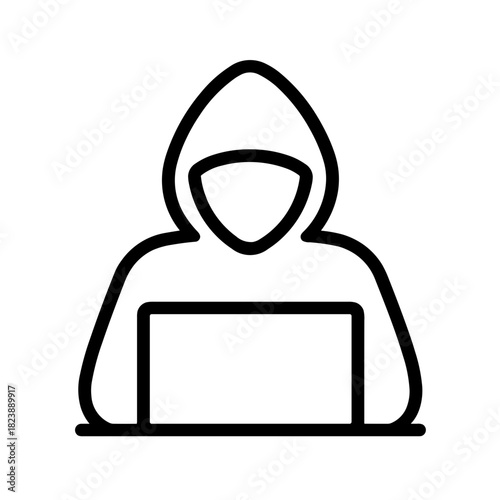 Minimalist hacker digital silhouette icon