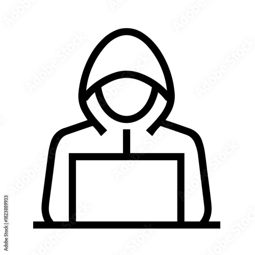Minimalist hacker digital silhouette icon