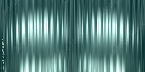 Reed green fractal ribbed glass with corrugated polycarbonate texture. Fluted vector pattern for interior or retail. Elegant illuminated banner background.