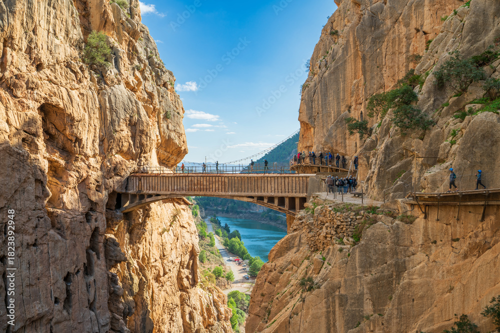 Naklejka premium El Caminito del Rey suspension bridge in Spain