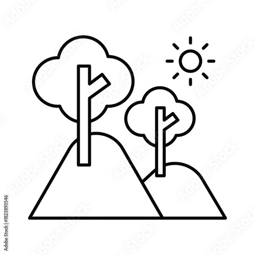 Hills Vector icon which can easily modify or edit