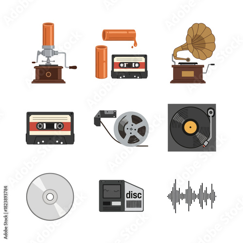 Evolution of Music Storage and Playback Devices - From Cylinder to Digital.