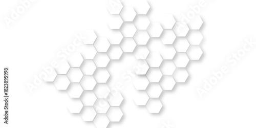 abstract white geometric hexagonal honeycomb shape texture background, vector illustration with geometric patterns digital innovation, 3d rendering illustration futuristic abstract banner.