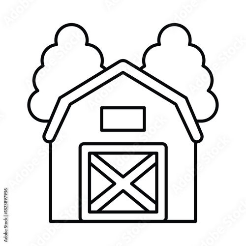 Barnhouse Vector icon which can easily modify or edit