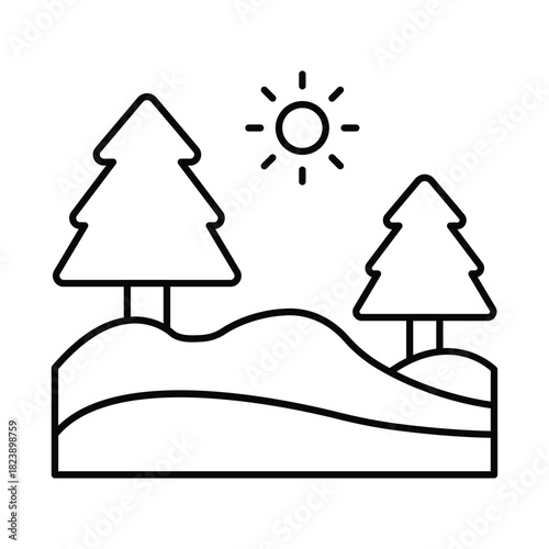 Pine Hills Vector icon which can easily modify or edit