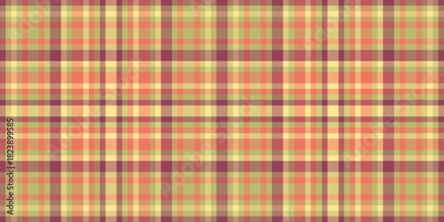 Indian pattern vector tartan, france plaid check background. Premium fabric texture textile seamless in red and dark khaki colors.