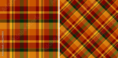 Texture background seamless of tartan vector textile with a fabric plaid pattern check. Set in gold colors. Easter fashion ideas for a stylish celebration.