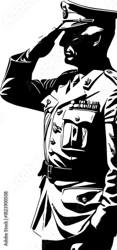 Veteran’s Salute in Profile silhouette