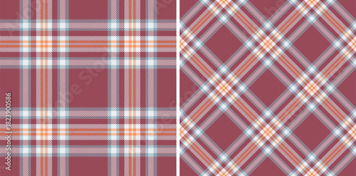 Fabric check textile of background plaid vector with a texture pattern seamless tartan. Set in winter colors. Garment industry trends.