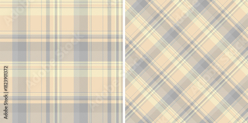 Background pattern plaid of texture tartan seamless with a textile check vector fabric. Set in pastel colors. Neutral color palette.