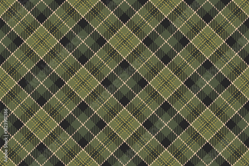 Neat tartan fabric vector, decorative background seamless texture. Bag pattern plaid textile check in pastel and black colors.
