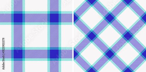 Tartan background seamless of texture vector fabric with a check textile plaid pattern. Set in cold colors for valentines day outfit inspiration.