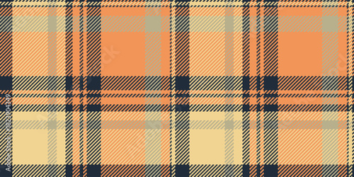 Chinese new year pattern tartan fabric, old vector seamless background. Scrapbook textile texture check plaid in orange and amber colors.
