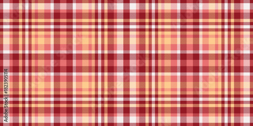 Warm plaid pattern with red and gold hues. Versatile for backgrounds, textile designs, or creating a cozy, rustic feel in graphic projects.