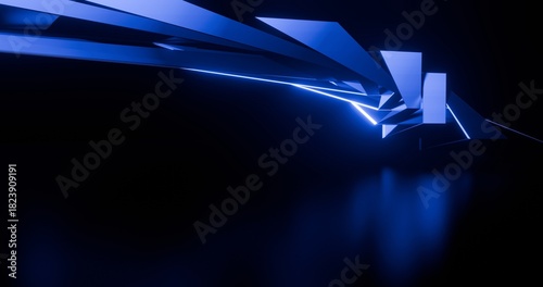 Futuristic architecture background building geometric shape 3d render