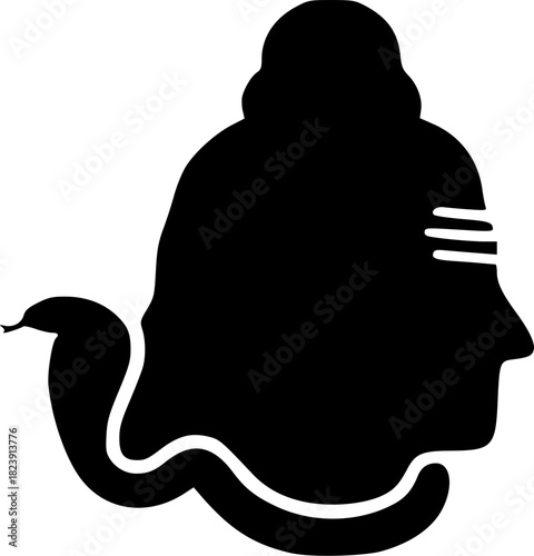 Modern Lord Shiv Silhouette Icons in Minimal Pure Black Vector Design